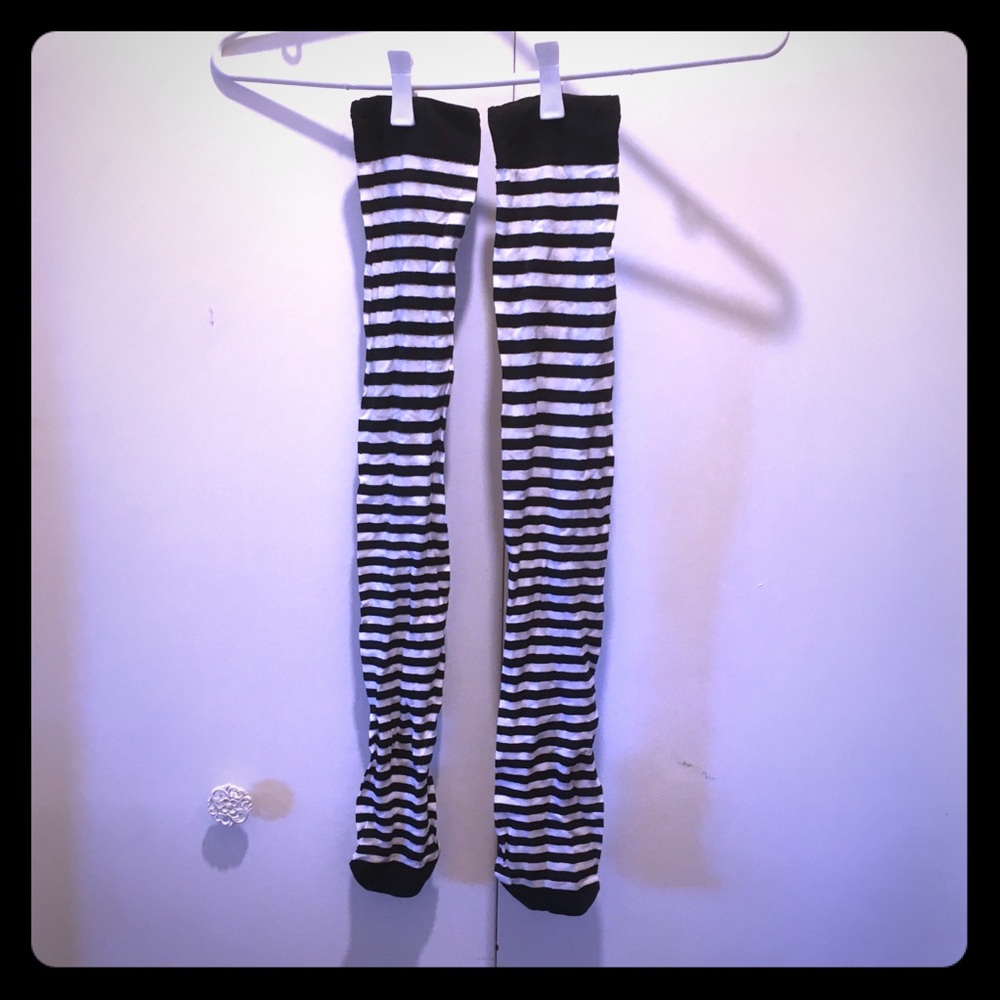 Black & White Striped Stockings